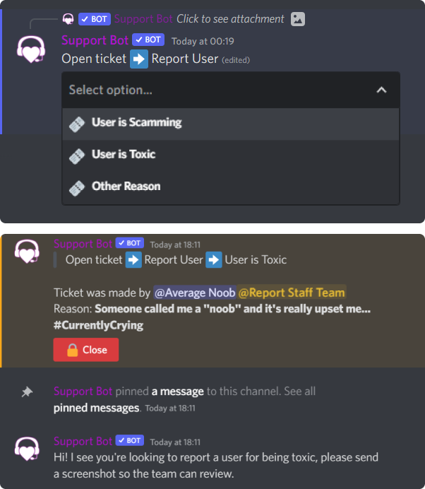 Create folders to keep options collected