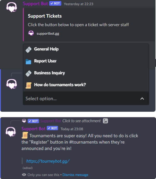 Create information messages to save Admin time