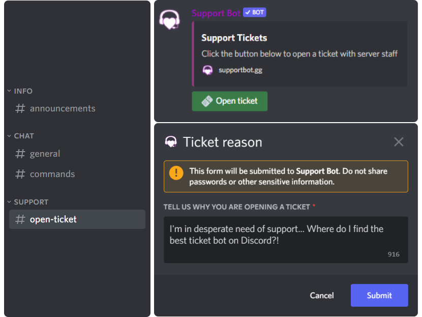 Open a ticket